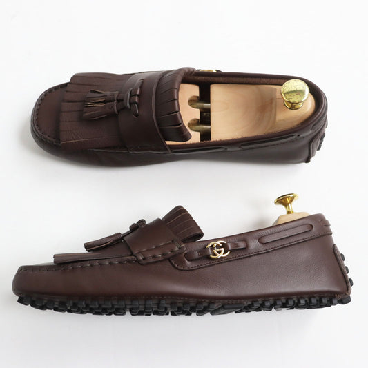 GUCCI loafers 624699 leather Brown 7 1/2