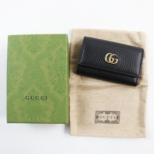 GUCCI Key case Key holder 456118 leather black