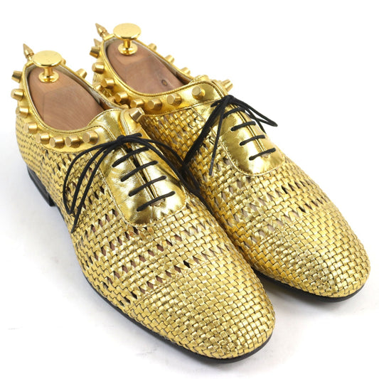 GUCCI Leather shoes Metallic leather gold 6