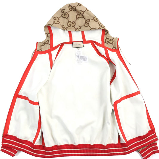 GUCCI 676466 Main: 85% polyester, Main: 15% elastane (polyurethane), Trimming: 93% polyester, 5% polyamide, 2% elastane, Partial: 80% polyamide, 20% elastane Beige green red 100th Anniversary Neoprene mens M Used