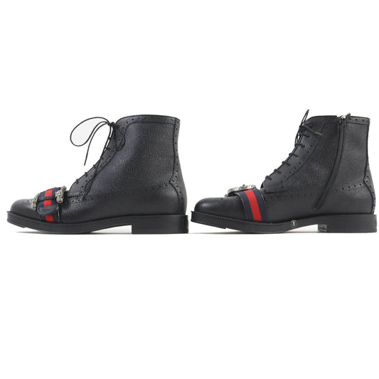 GUCCI boots 496250 Main: Leather black mens 7 Used