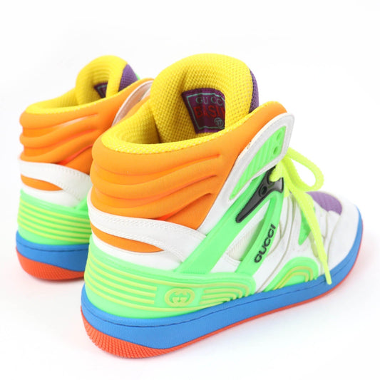 GUCCI High cut sneakers 661310 leather multicolor BASKET 37