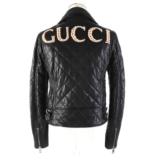 GUCCI Jacket 502674 Lamb leather black 36