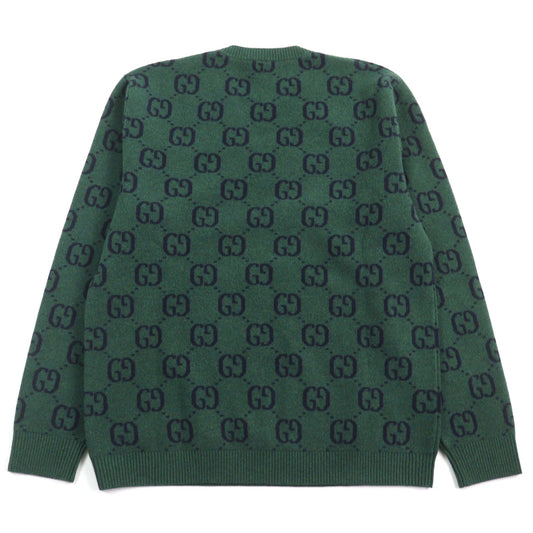 GUCCI knit 678942 Main: 100% wool, part: 94% wool, part: 5% nylon, part: 1% polyurethane Green type All-over pattern mens M Used