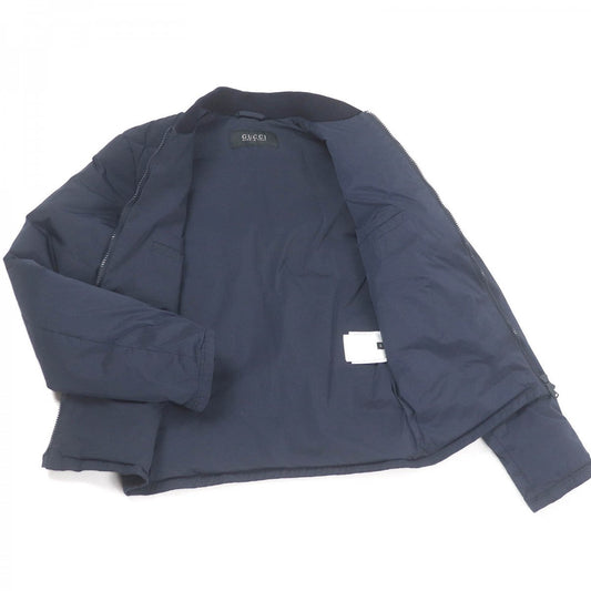 GUCCI Down jacket 322555 Main: 92% nylon, Main: 8% polyurethane, Part: 98% wool, Part: 2% polyurethane, Filling: 100% down Navy mens 44 Used