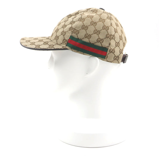 GUCCI cap 200035 Outer material: 68% polyester, Outer material: 16% nylon, Outer material: 16% cotton, Part: 50% cotton, Part: 50% rayon beige mens S Used