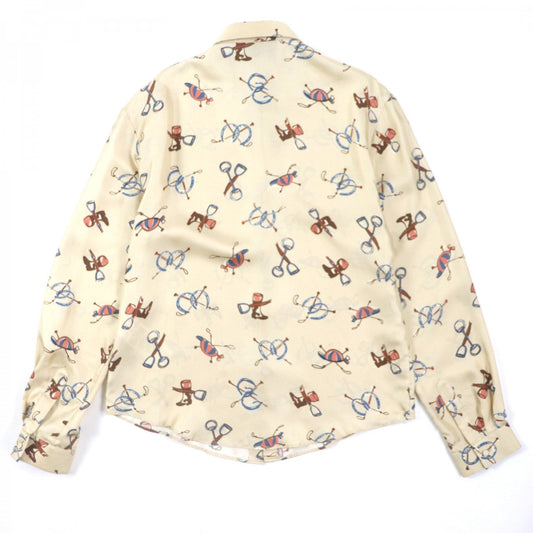 GUCCI Long sleeve shirt 586940 silk beige ZACME 50