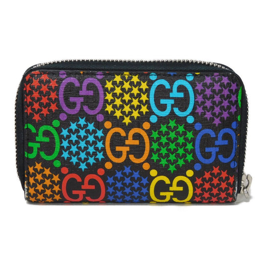 GUCCI Coin case 601095 H20BN 1058 GG psychedelic canvas x calf leather (embossed) multicolor Zip Around GG psychedelic compact zip around wallet mens Used