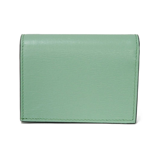 GUCCI Bifold Wallet 701009 U22AG 3067 Textured leather Mint green logo Bananya Compact Wallet