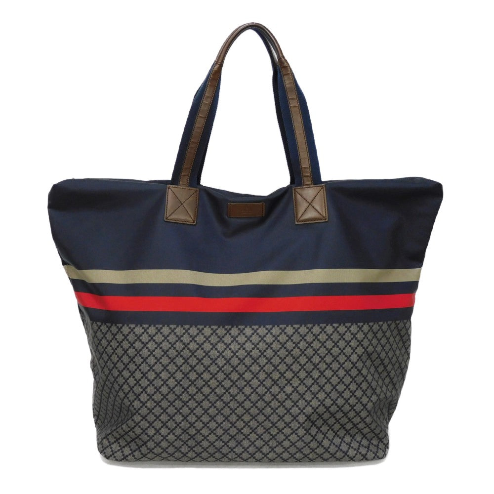 GUCCI Tote Bag 268106 F951N 8611 Nylon Navy x red web Diamante Tote mens Used