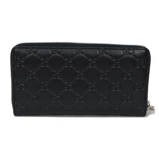 GUCCI Long Wallet Purse 473928 CWC1N 1000 Signature leather black GG Shima Durian zip around wallet mens Used