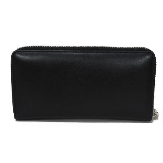 GUCCI Long Wallet Purse 597677 DTDTN 1058 Smooth Calfskin Leather black Logo embossing Blade Embroidery Zip Around Wallet mens Secondhand