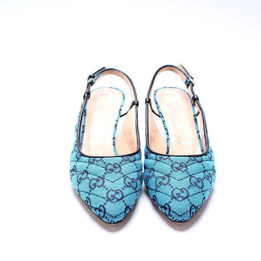 Gucci Canvas Slingback Heels Size 36.5