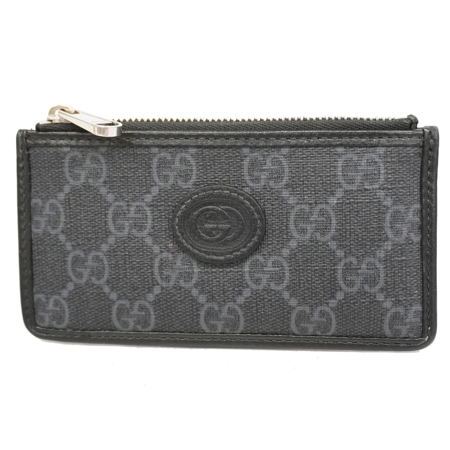 GUCCI Interlocking G 697717 Silver Hardware Women's GG Supreme coin Case