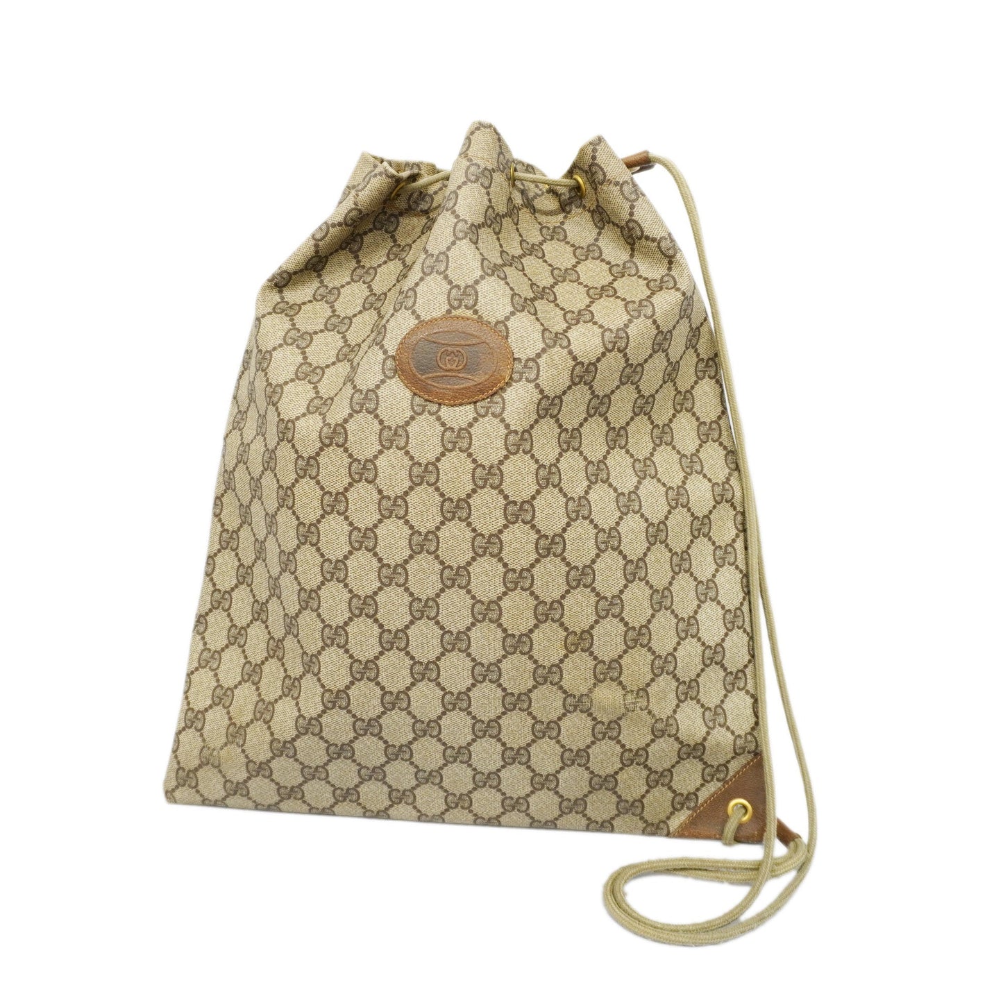 GUCCI Old 97 19 302 Leather,GG Supreme Shoulder Bag Beige