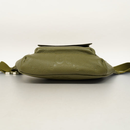 Gucci Jumbo GG 645093 Men's Leather Sling Bag Khaki