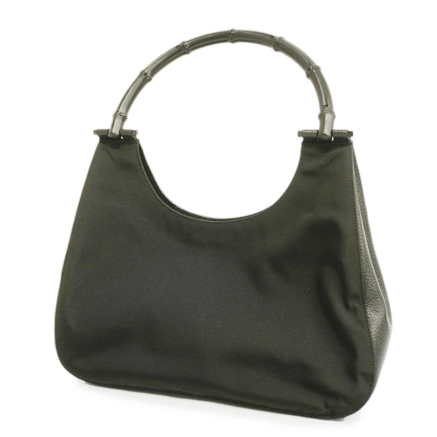 GUCCI Bamboo Handbag 001 3739 Women's Nylon,Leather Handbag Black