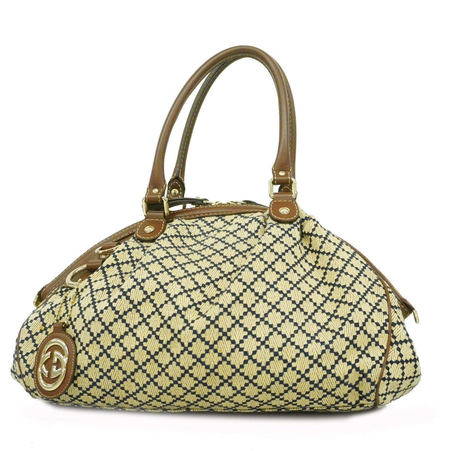 GUCCI Sukey Diamante 223974 Women's Canvas Handbag Beige,Brown