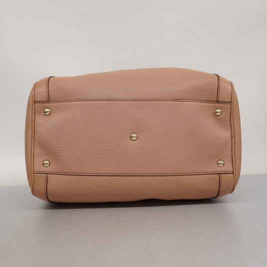 Gucci Soho 000 2058 0290 0 Women's Leather HandBag Pink Beige
