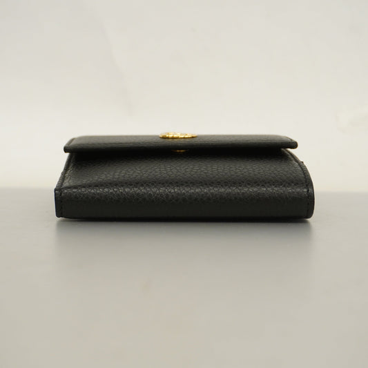 GUCCI GG Marmont Gold Hardware 456122 Women's Leather Wallet Black