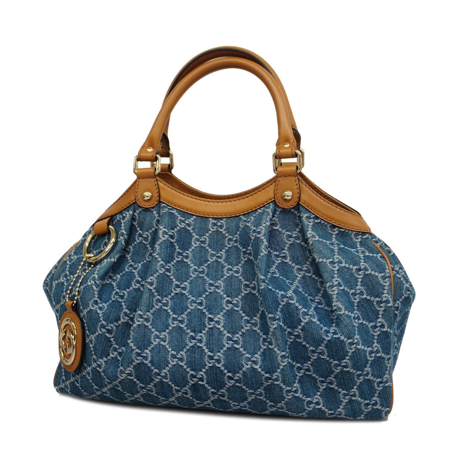 GUCCI Sukey GG Denim 211944 Women's Denim Handbag Blue