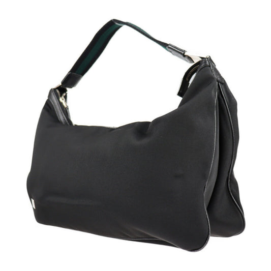 Gucci Horsebit Shoulder Bag 146243 Nylon Canvas Leather Black Semi