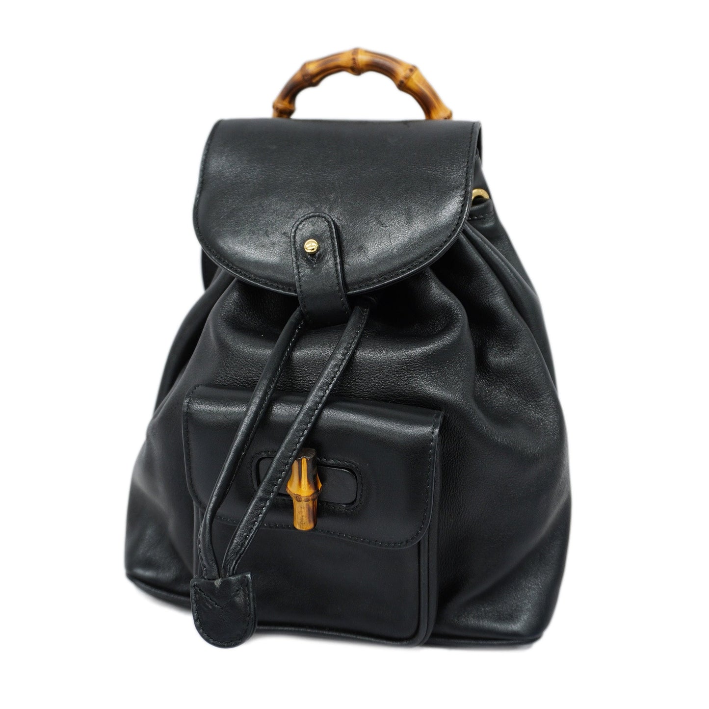 Gucci Bamboo Rucksack 003 2058 0030 Women's Leather Backpack Black