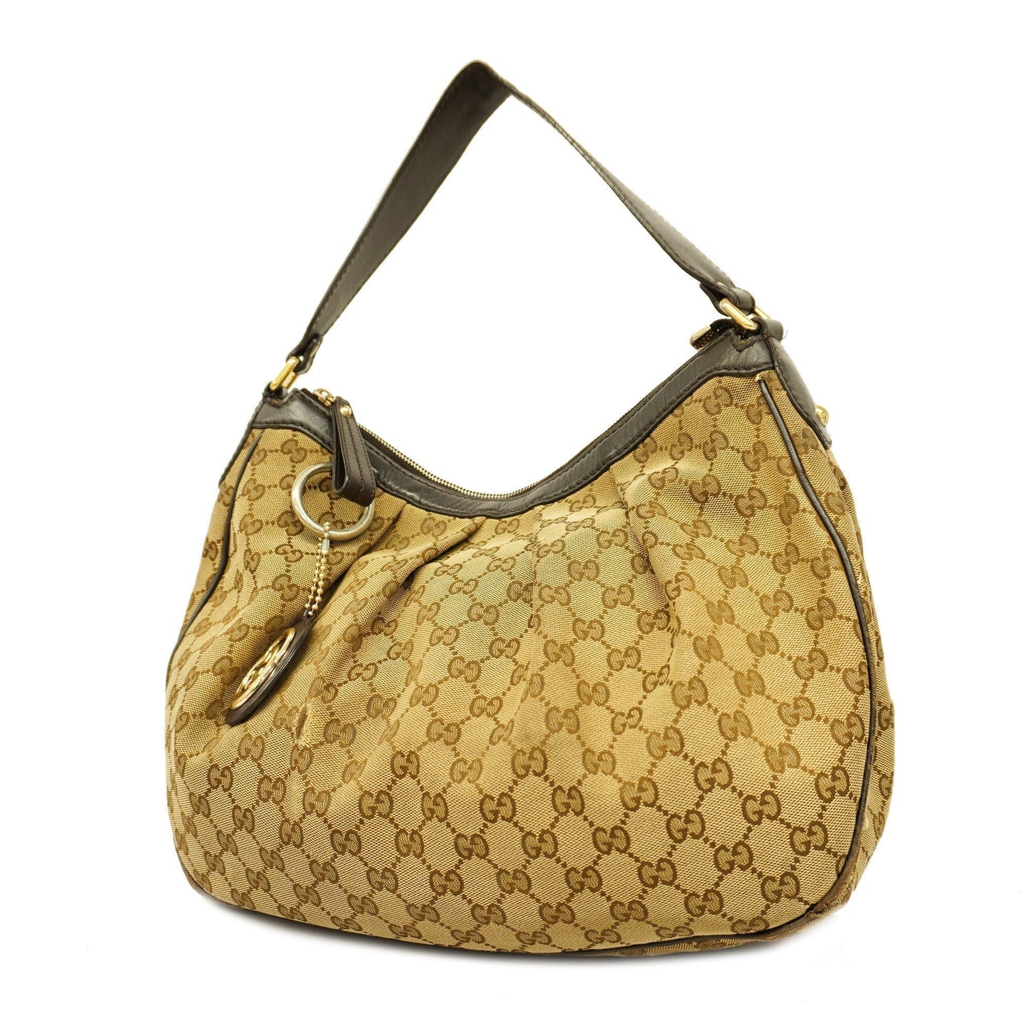 GUCCI Sukey Shoulder Bag 232955 GG Canvas,Leather Shoulder Bag Beige,Brown