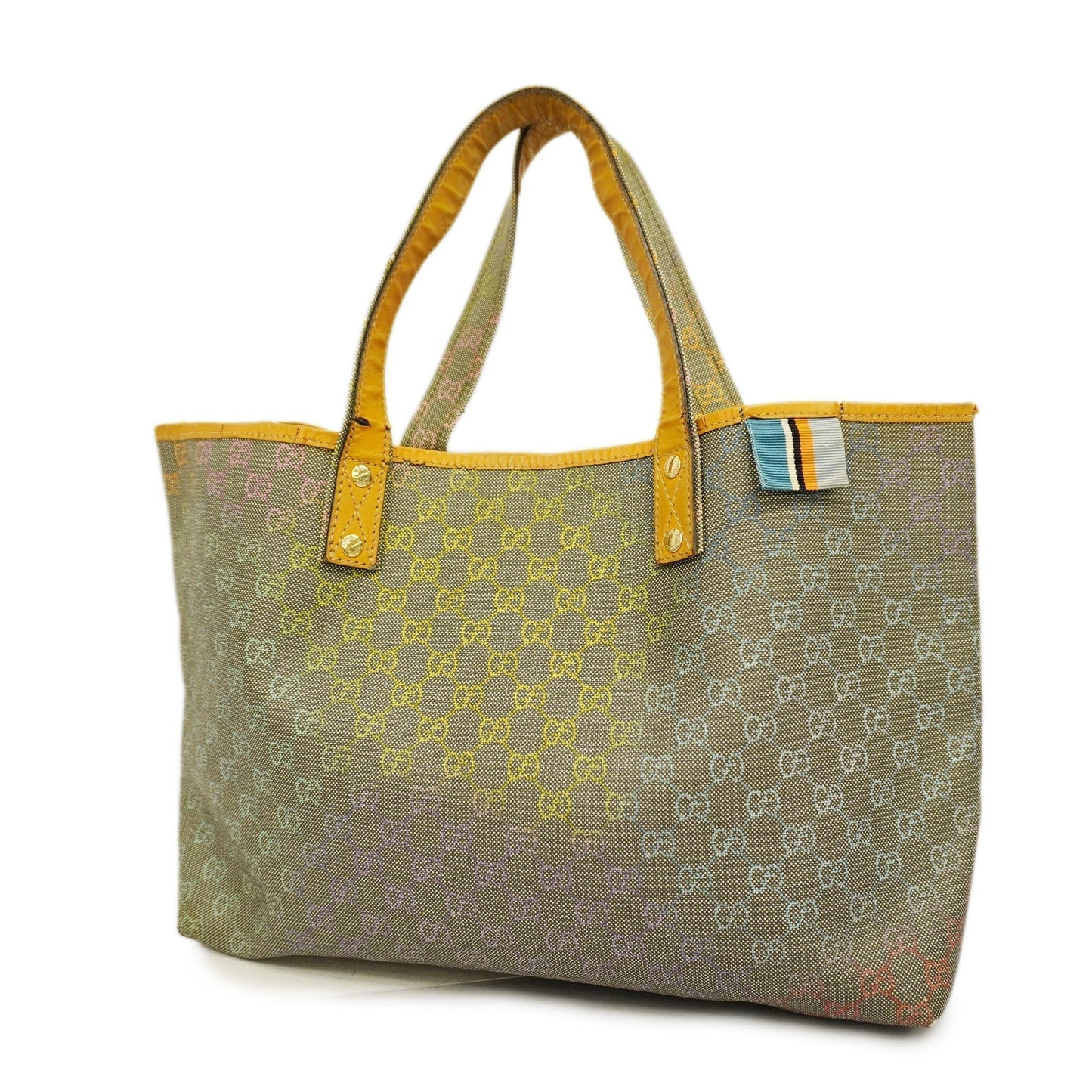 GUCCI 211134 Women's GG Supreme,Leather Tote Bag Beige,Black,Multi-color