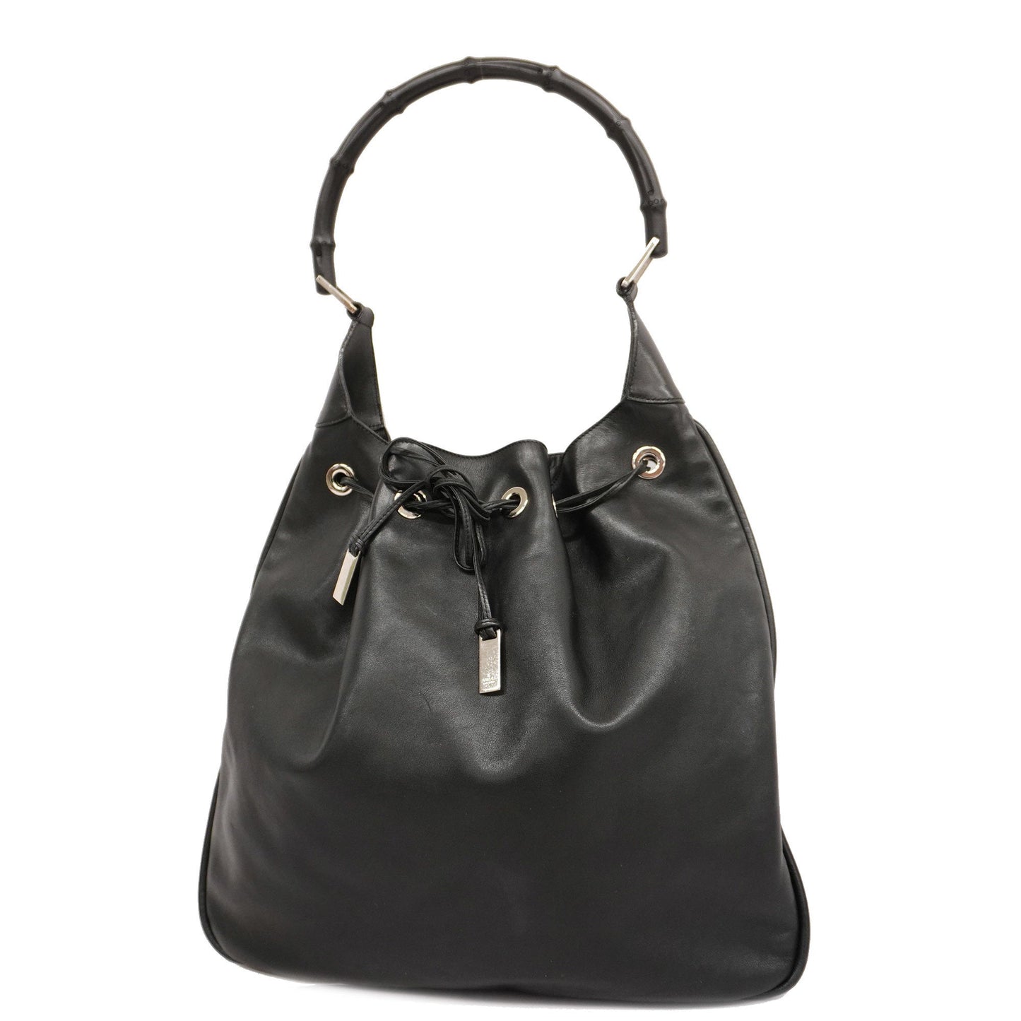 GUCCI Bamboo Shoulder Bag 001 4006 Women's Leather Shoulder Bag Black