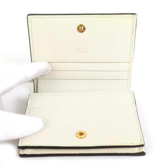 Gucci Folio Wallet GG Marmont Leather/Canvas Off-White/Navy/Red Gold Unisex 523155