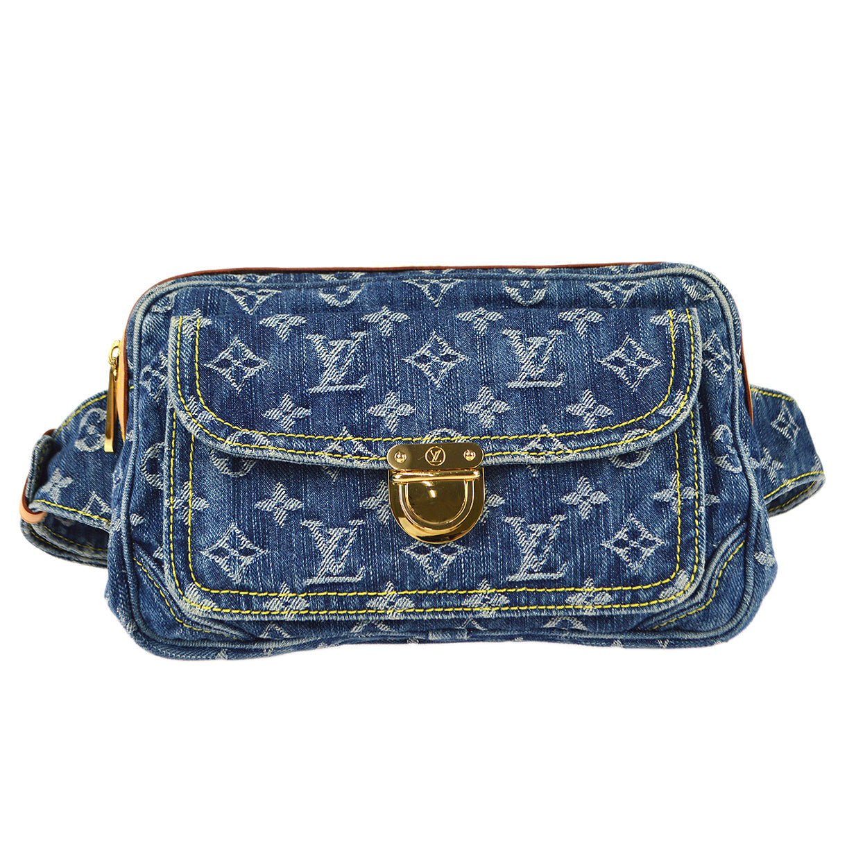 LOUIS VUITTON Bum Bag Waist Pouch Indigo Monogram Denim M95347 68407