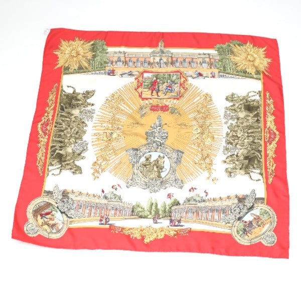 HERMES scarf ƒJƒŒ90 silk Red FREDERIC-… Carre90 Women Used