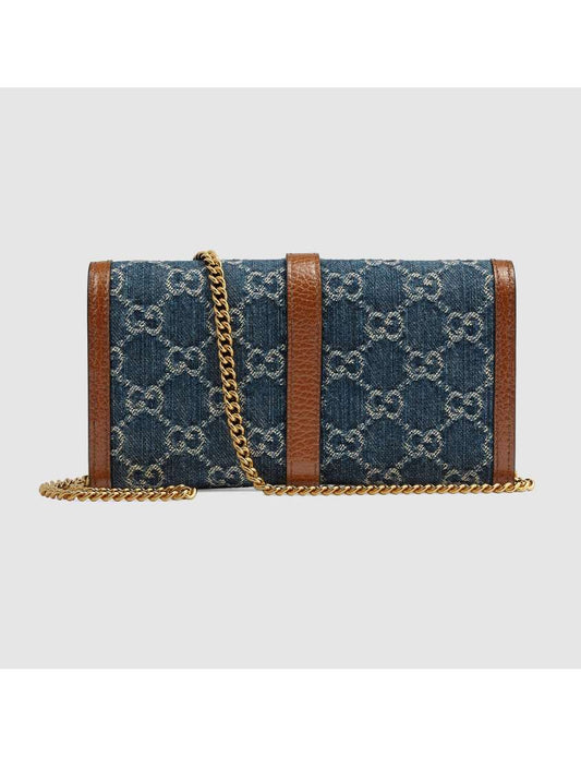 Gucci GG Denim Collection Jackie 1961 Collection Chain Strap Mini Bag