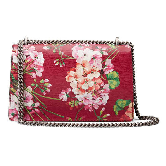 Gucci Large Dionysus Blooms Leather Shoulder Bag in Red