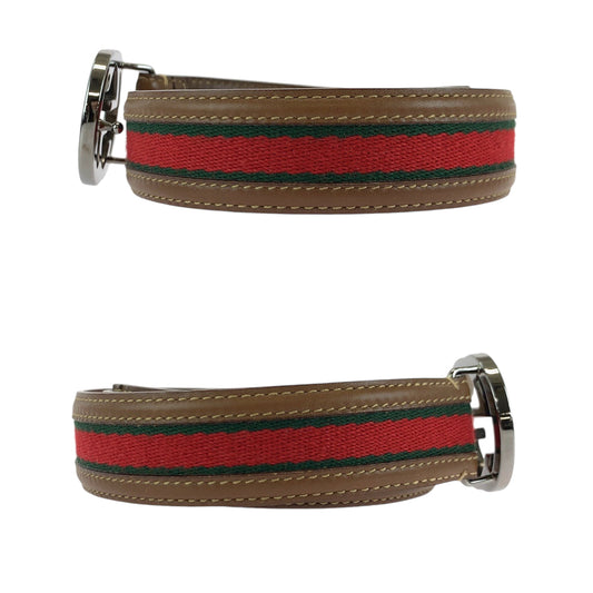 GUCCI belt 037 1192 leather Brown sherry line interlocking 30