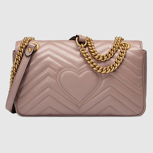 Gucci GG Marmont Matelassé Shoulder Bag in Dusty Pink