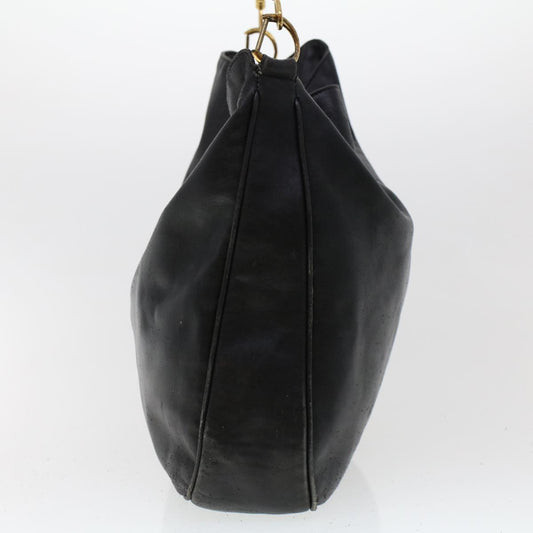 GUCCI Bamboo Shoulder Bag Leather 2way Black 46000