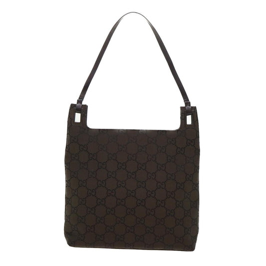 GUCCI GG Canvas Shoulder Bag Nylon Brown 0013102 46114