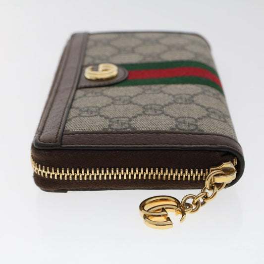 GUCCI GG Canvas Web Sherry Line Ophidia Long Wallet Beige Red 523154 49471
