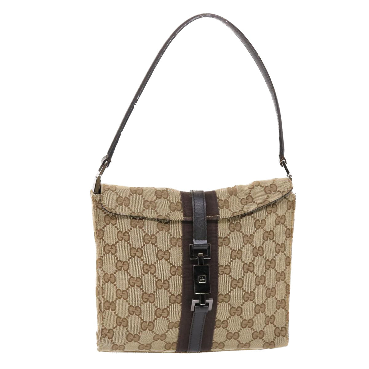 GUCCI GG Canvas Jackie Hand Bag Beige 001 3734 49789