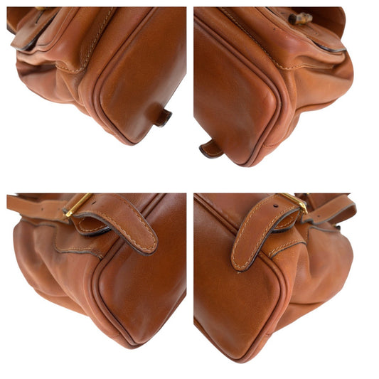 GUCCI Backpack 003 1998 0016 leather Light Brown Camel Gold Metal Backpacks & Daypacks Backpacks Bamboo Women Used