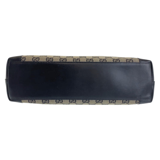 GUCCI Tote Bag 002 1119 GG canvas, leather gray black black Tote Bag Shoulder Bag Women Used