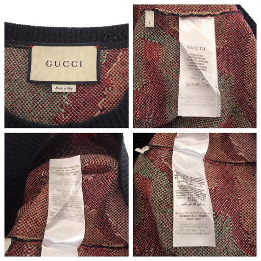 GUCCI knit 526599 X9X30 wool multicolor Panther Face L
