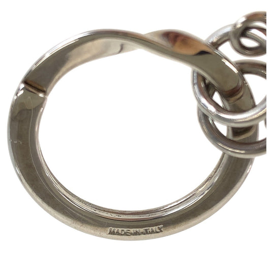 GUCCI key ring metal Silver GG pattern