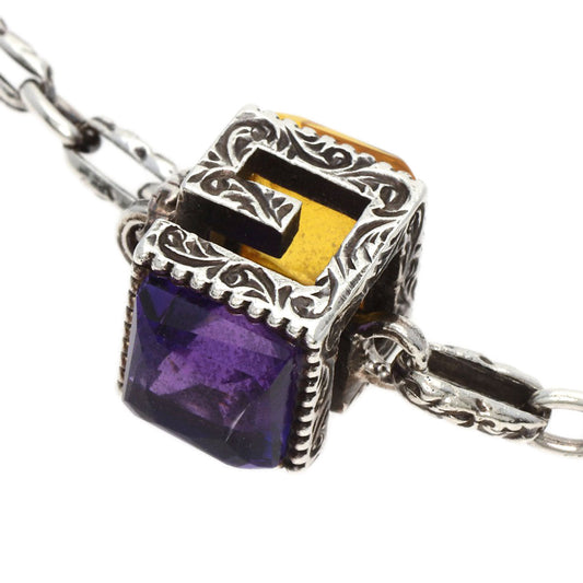 GUCCI bracelet SV Silver Citrine Amethyst #16 Women Used
