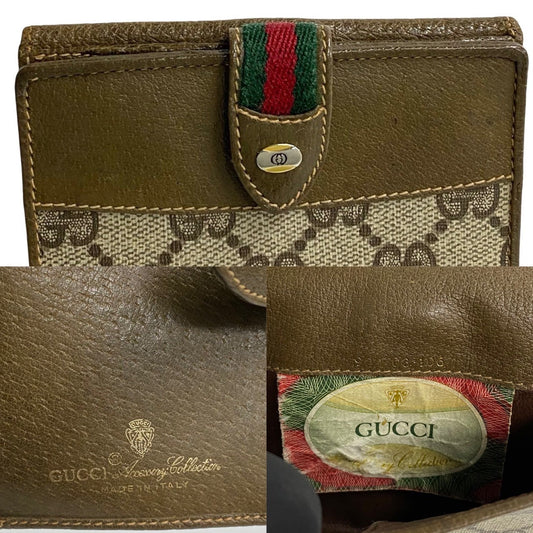 GUCCI Bifold Wallet leather Brown Sherry line