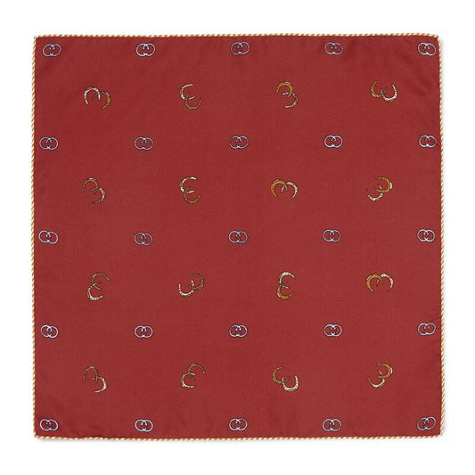 Gucci GG Horseshoe Print Pocket Square in Red