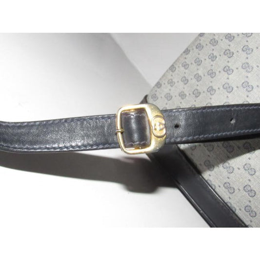 Gucci Blue Micro G Print Leather Bucket Bag Satchel