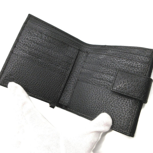 GUCCI Bifold Wallet 154182 GG canvas, leather black W Hook Wallet Women Used